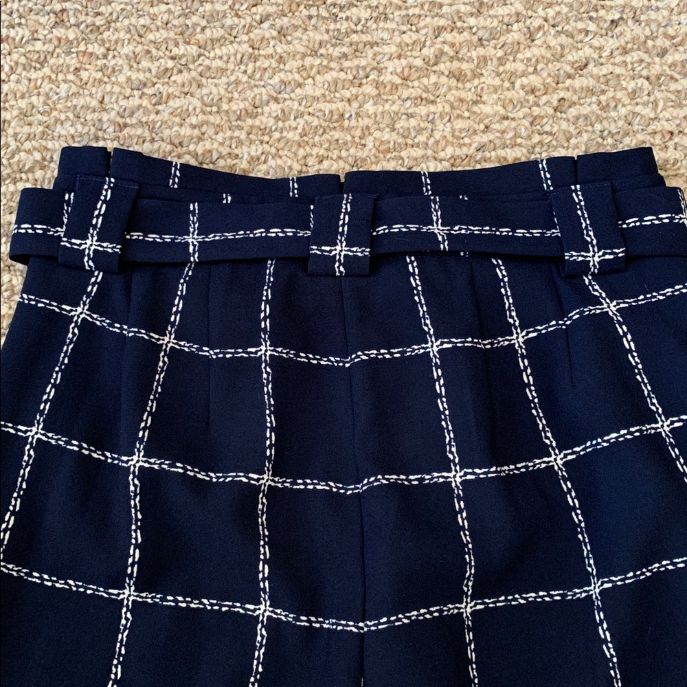 Express Navy and White Checkered High Rise Ankle Pant. - Picture 6 of 7